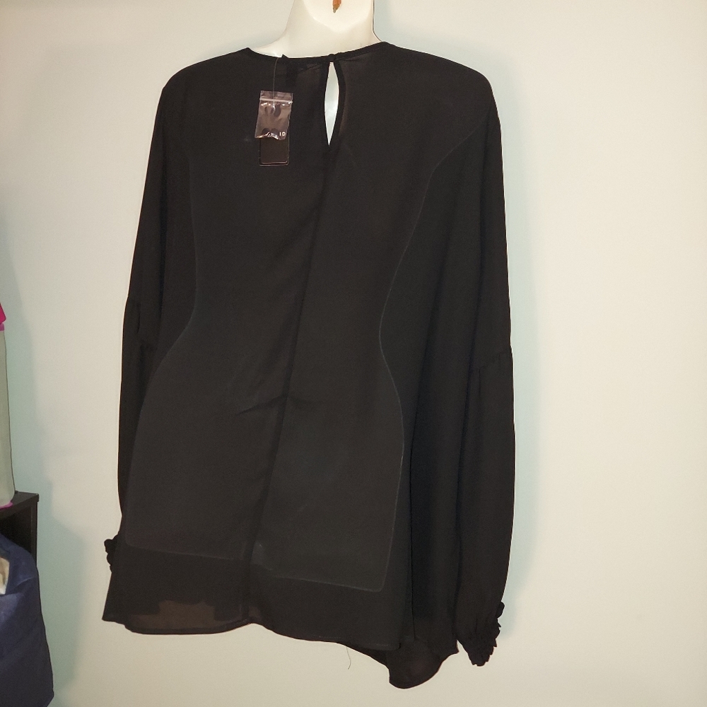 Torrid Georgette Blouson Sleeve Blouse - Picture 8 of 12